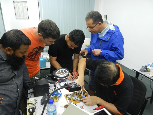 repairing LED TV board by Singaporean